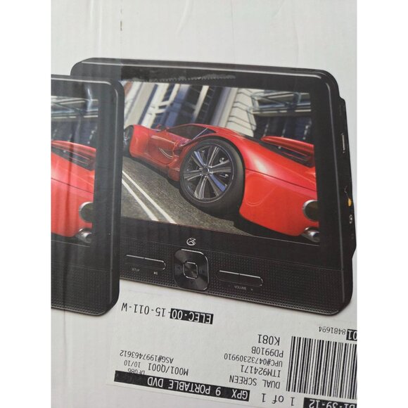 GPX Portable DVD Player With Two 9" Displays & Remote Control - Picture 4 of 6
